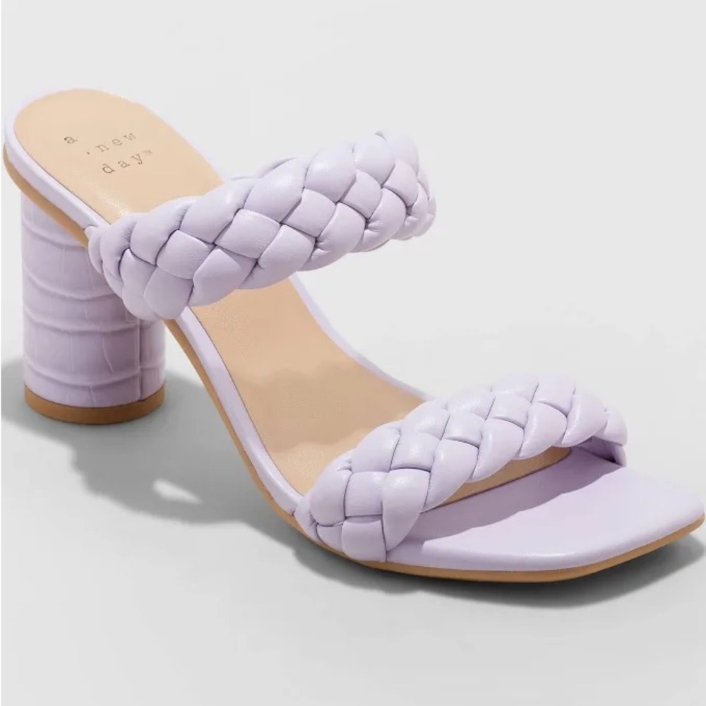 A New Day Braided Heeled Sandals - Lavender